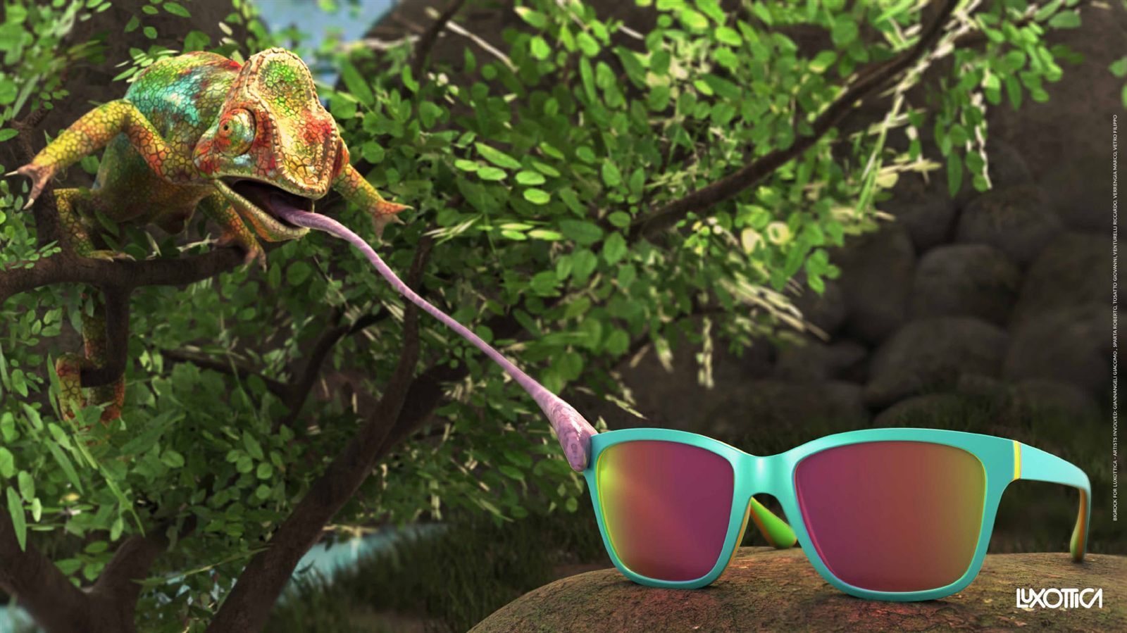 Luxottica CGI — render camaleonte 3D
